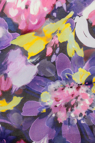 Digital Flower Burst Chiffon Purple / Multi