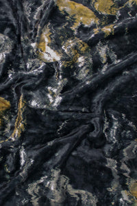 Digital Granite Stretch Velvet Black / Yellow