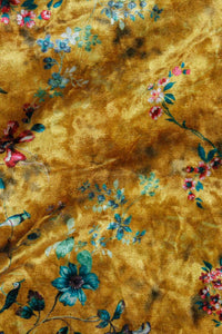 Digital Paradise Stretch Velvet Gold / Multi