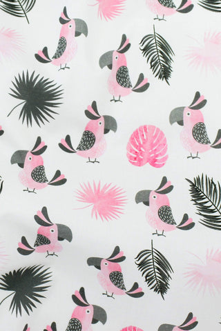 Digital Parrots Lawn White / Pink