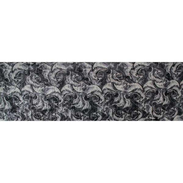 Digital Swoosh Stretch Velvet Charcoal Mix