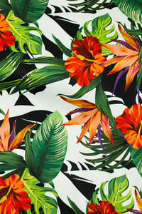 Digital Tropical Sateen Green / Orange