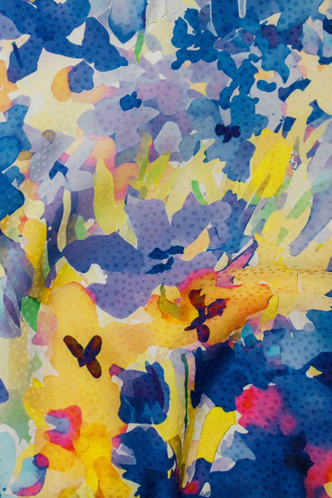 Digital Watercolour Jacquard Blue / Yellow