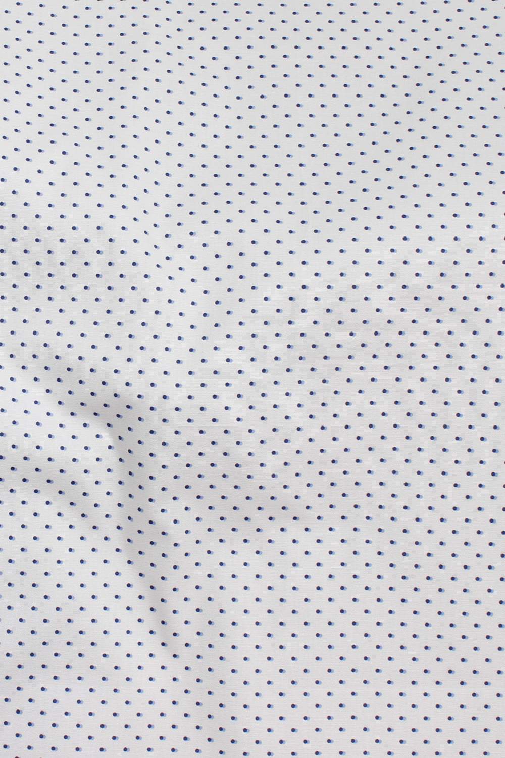 Double Dot Stretch Shirting Off White / Navy