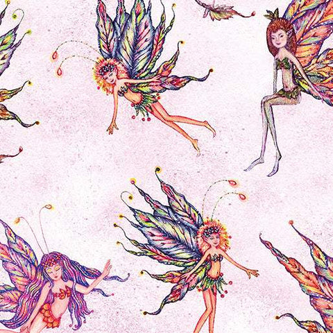 Fairy Enchantment Fairies By Donna Antonucci For Benartex Digitally Printed Blush