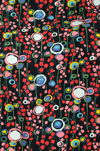 Field of Flowers Crepe Black / Multi