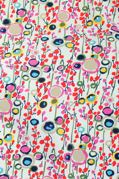 Field of Flowers Crepe White / Multi