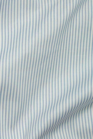 Fine Stripe Stretch Shirting Blue / Off White