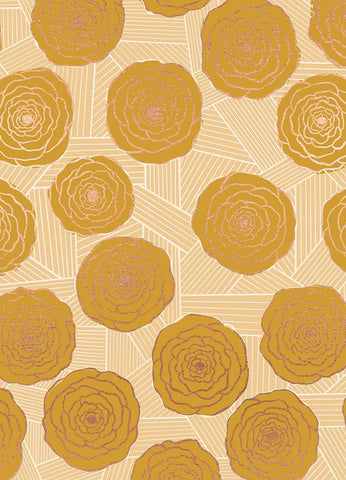 Floradora Bunch Of Roses By Jen Hewett For Ruby Star For Moda Metallic / Cactus