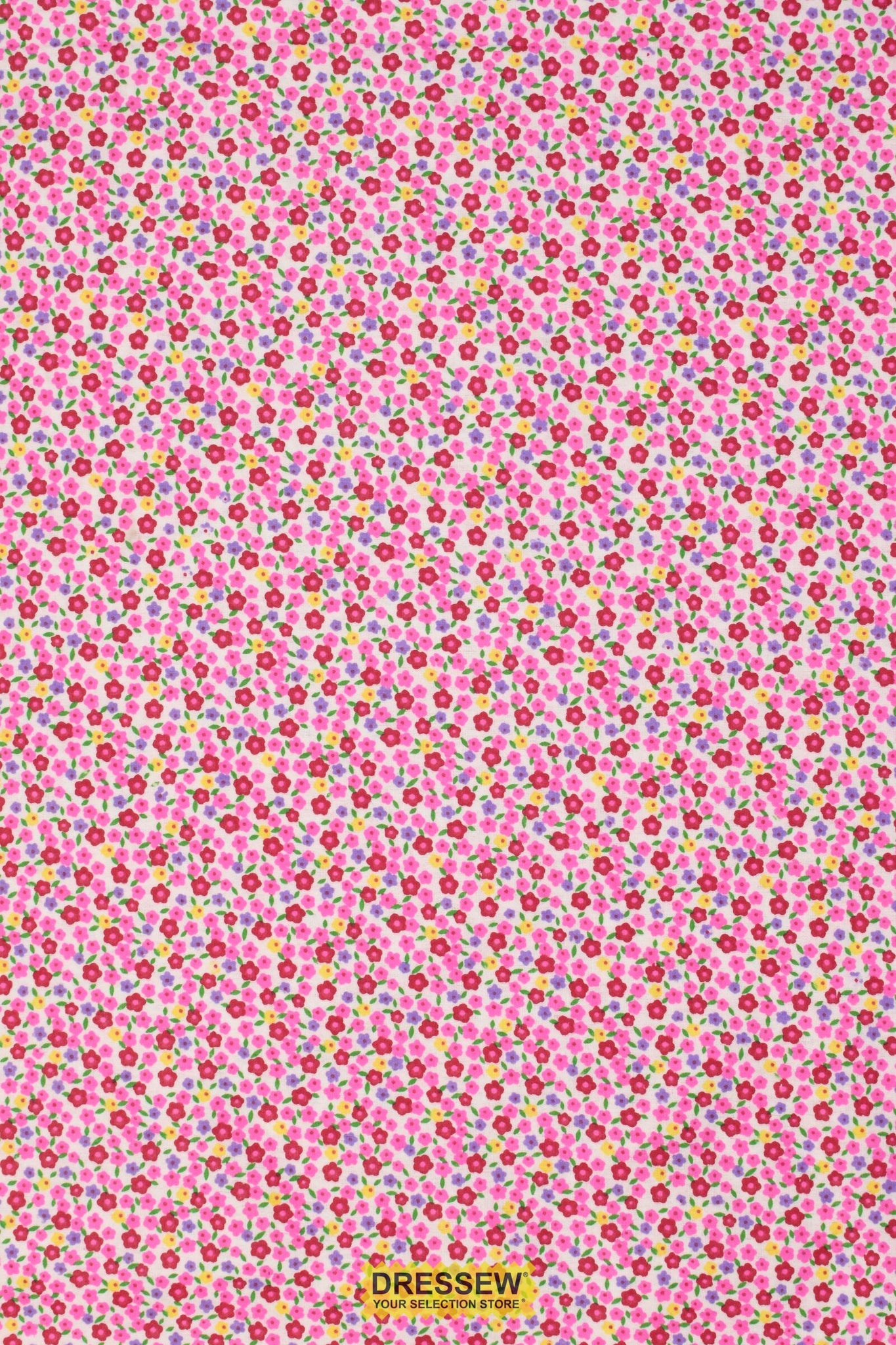 Floral Flannelette White / Pink