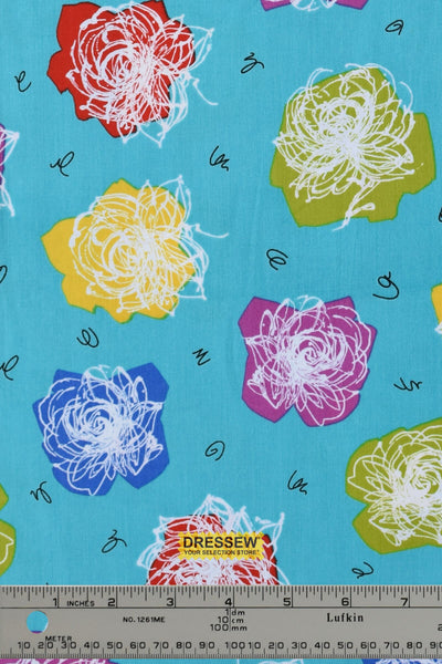 Floral Print Turquoise / Multi