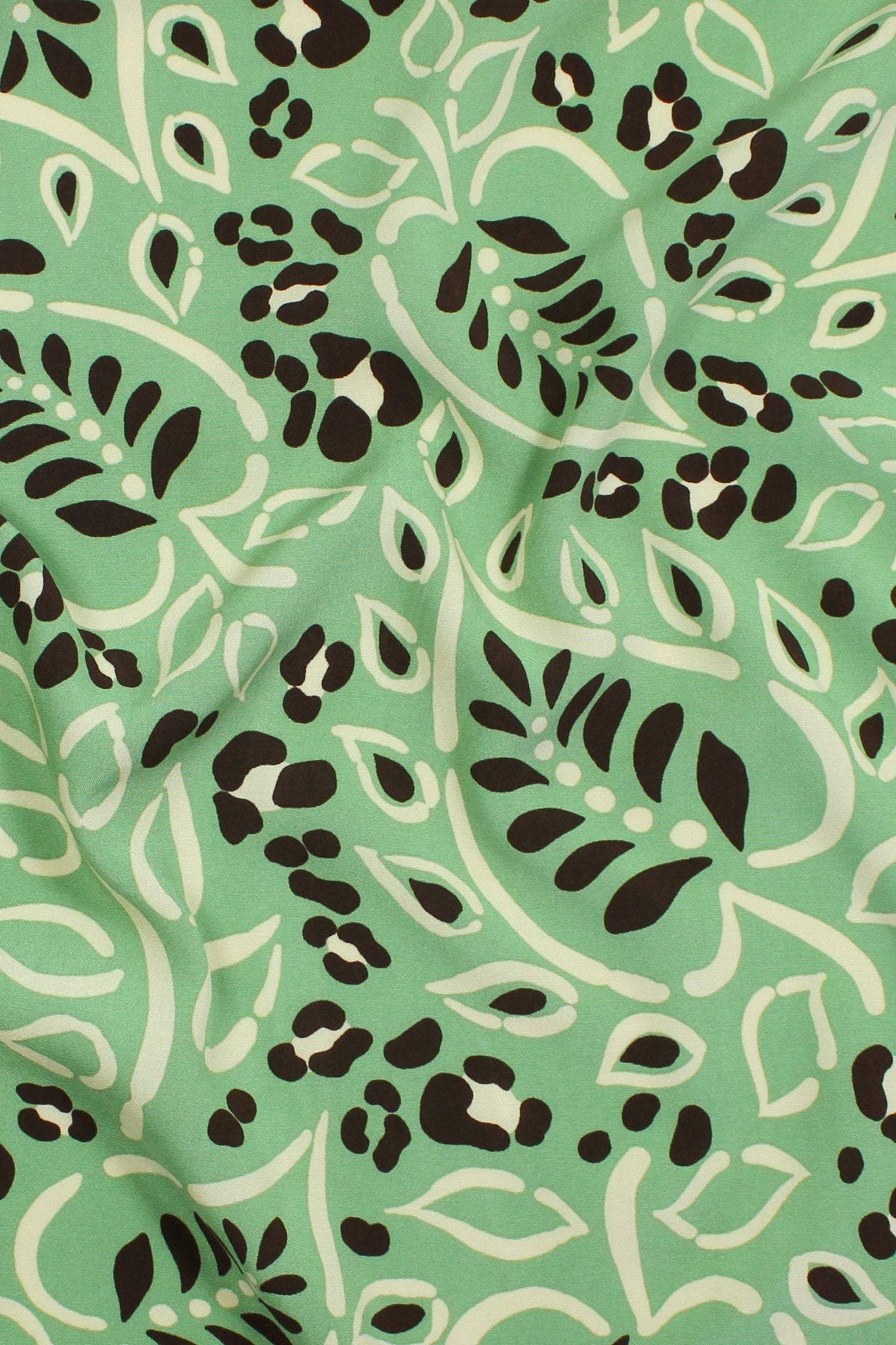 Forest Leaf Voile Mint / Brown / Nat