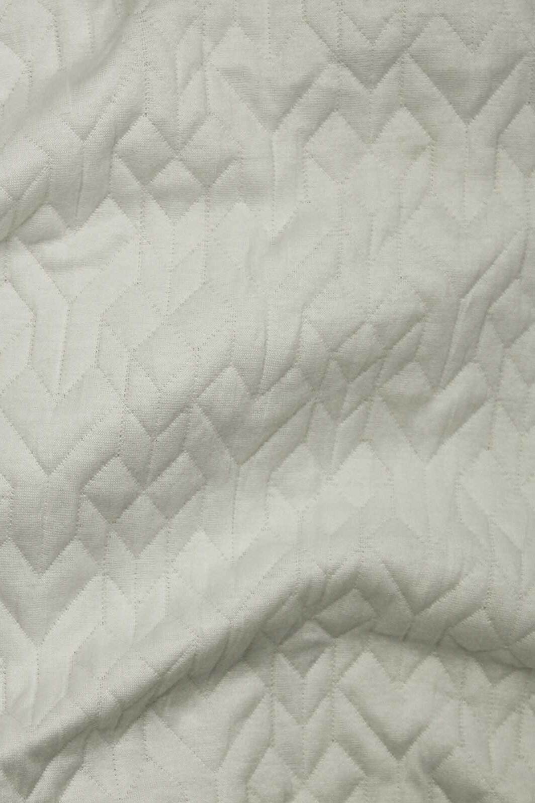 Geo Quilted Knit Off White