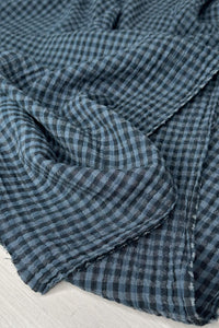 Gingham Organic Double Gauze Midnight / Denim