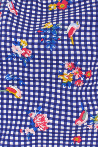 Gingham Poplin Print Navy / Multi