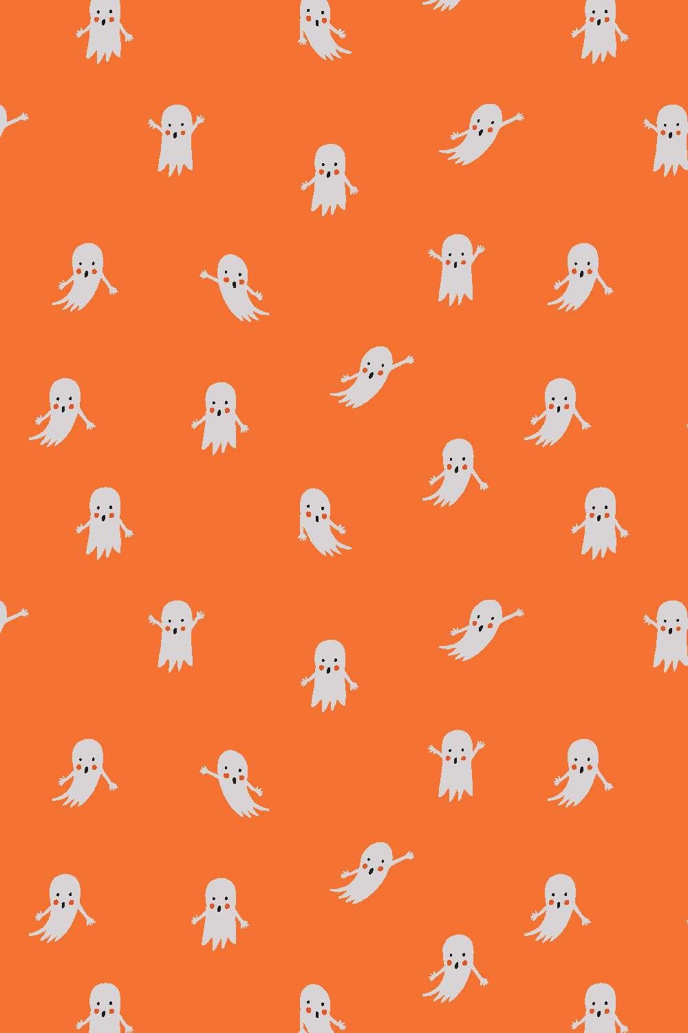 Halloween Ghosts By Rifle Paper Co. For Cotton + Steel Fabrics Orange