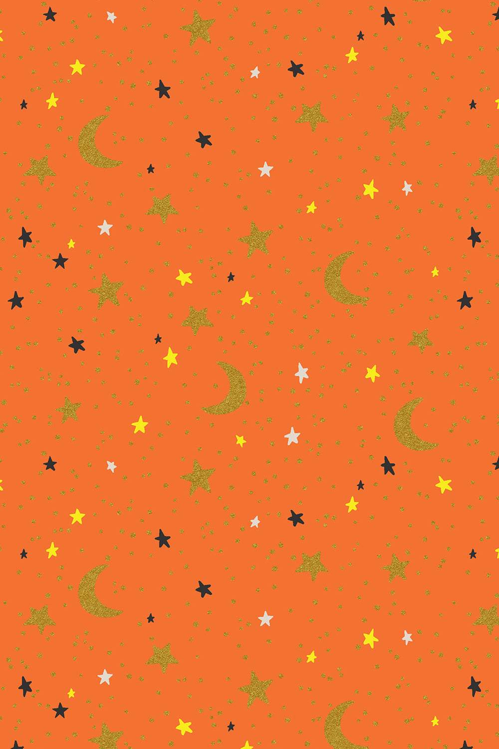 Halloween October Night By Rifle Paper Co. For Cotton + Steel Fabrics Metallic Gold / Orange
