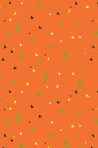 Halloween October Night By Rifle Paper Co. For Cotton + Steel Fabrics Metallic Gold / Orange