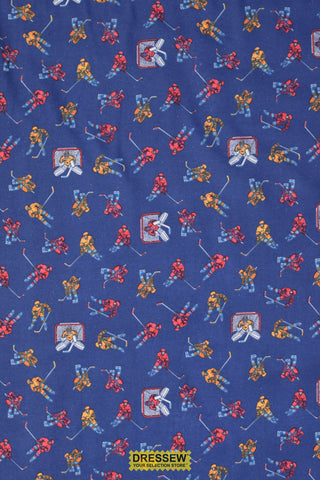 Hockey Toss Flannelette Royal / Multi