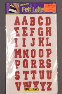 Iron-On Felt Letters 25mm (1") Red