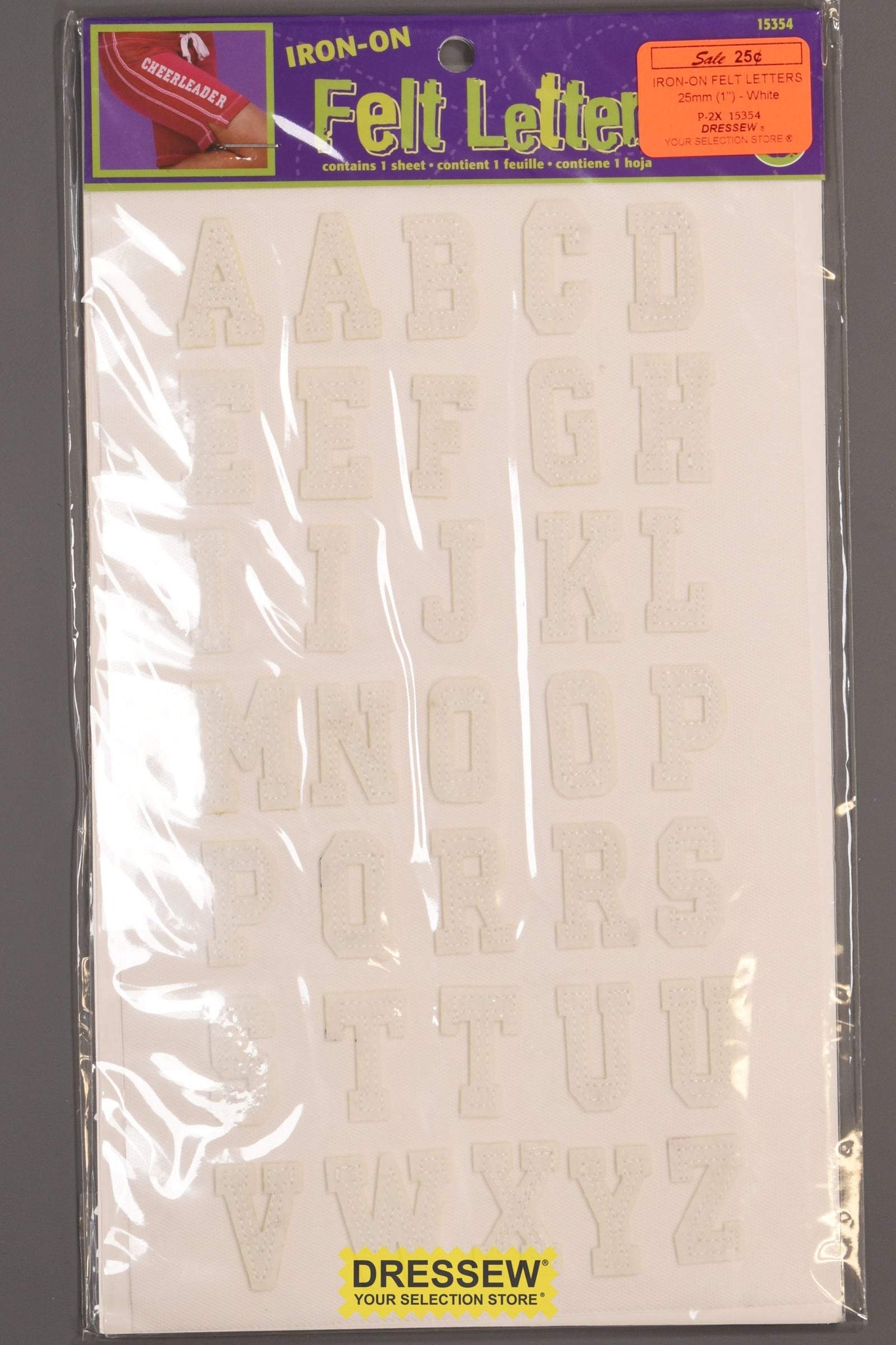 Iron-On Felt Letters 25mm (1") White