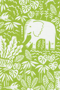 Jungle Paradise Elephants by Stacy Iest Hsu for Moda Lime / White