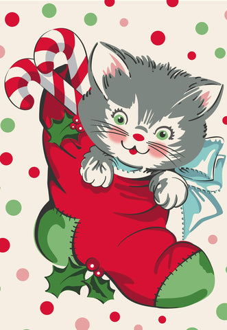 Kitty Christmas Panel By Urban Chiks For Moda Snow