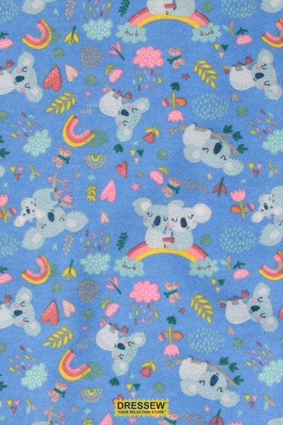 Koala Flannelette Blue / Multi