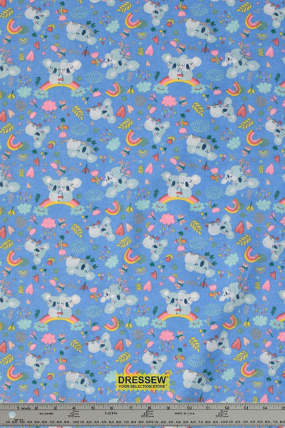 Koala Flannelette Blue / Multi