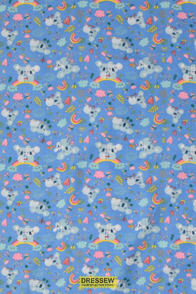 Koala Flannelette Blue / Multi