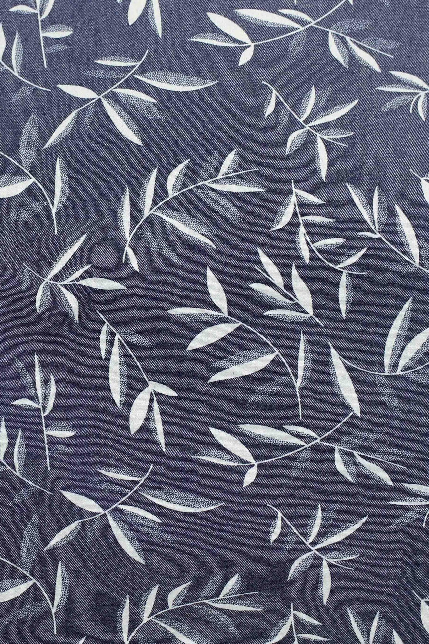 Leaves Chambray Dark Blue Mix