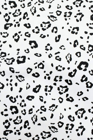 Leopard Bloom Sateen White / Black