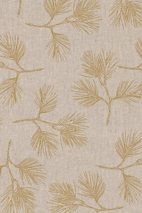 Linen Blend Canvas Boughs By Stof Natural / Metallic Gold