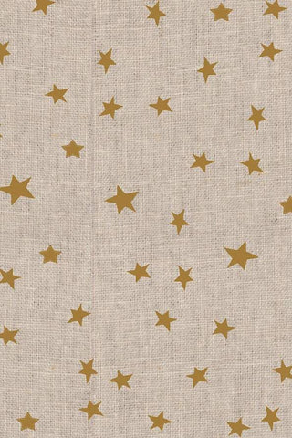 Linen Blend Canvas Stars By Stof Natural / Metallic Gold