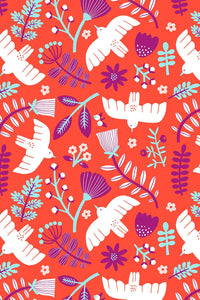 Marbella Free as a Bird By Tania Garcia For Cotton + Steel Coral