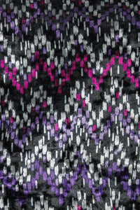 Matrix Chevron Stretch Velvet Black / Magenta / Lilac