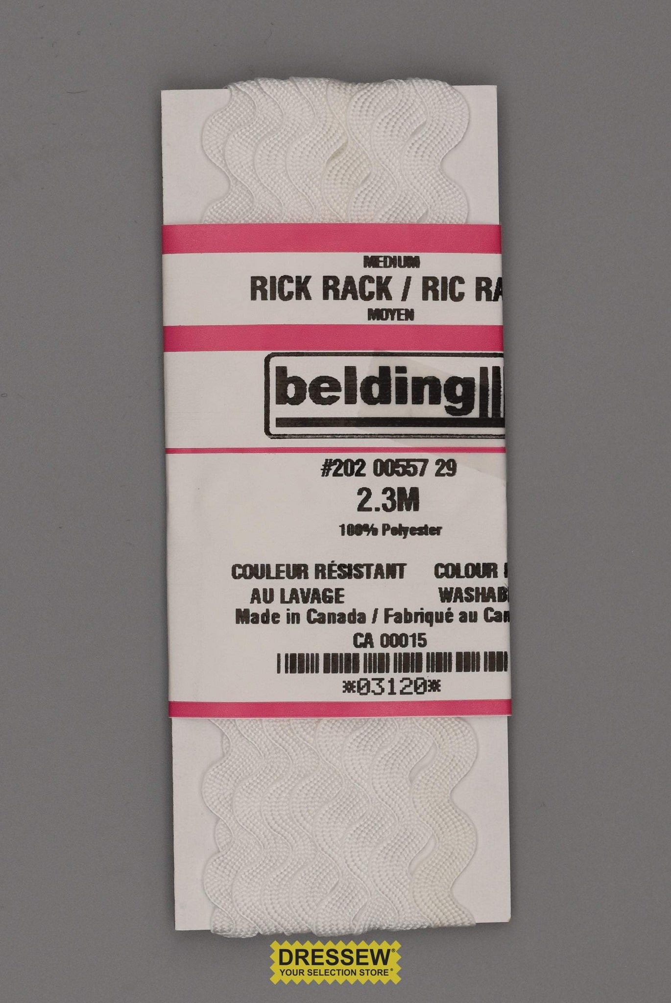 Medium Ric-Rac White