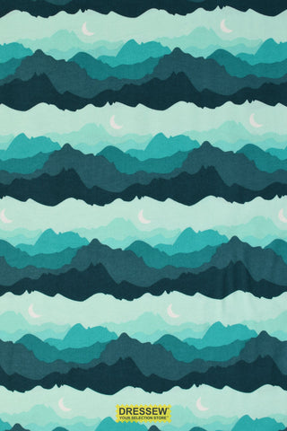 Moonrise Flannelette Turquoise Mix