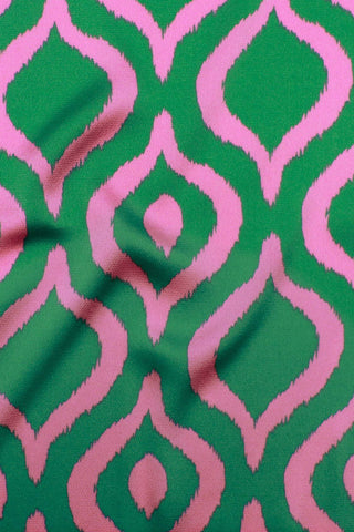 Moroccan Print Bubble Satin Pink / Mint