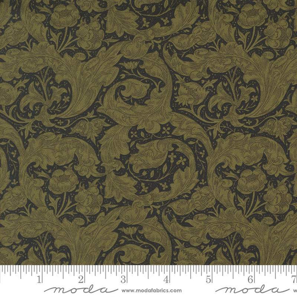 Morris Manor Bachelors Button By Barbara Brackman For Moda Ebony