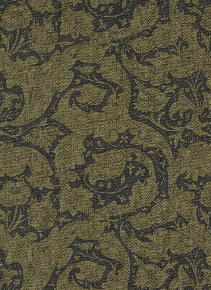 Morris Manor Bachelors Button By Barbara Brackman For Moda Ebony