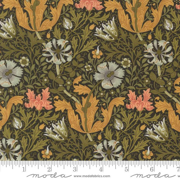 Morris Manor Compton Floral By Barbara Brackman For Moda Ebony