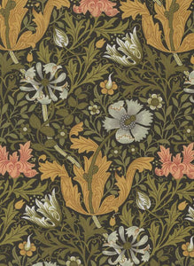 Morris Manor Compton Floral By Barbara Brackman For Moda Ebony