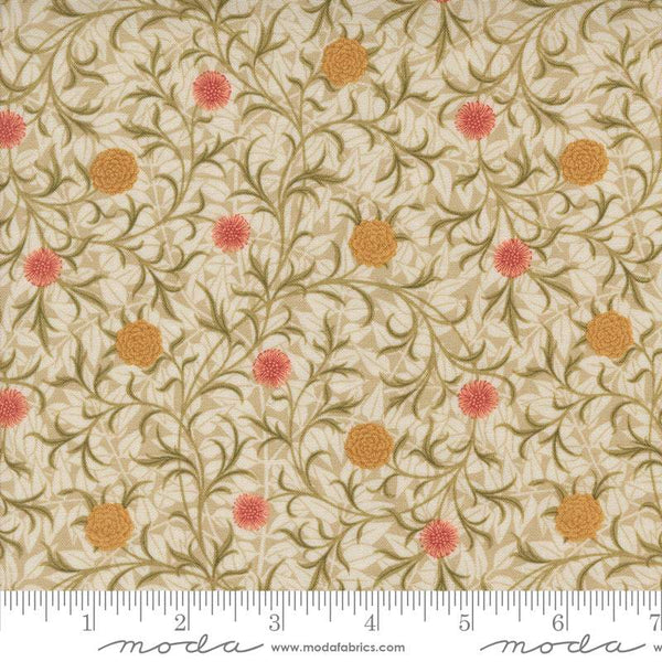 Morris Manor Scroll Floral By Barbara Brackman For Moda Porcelain