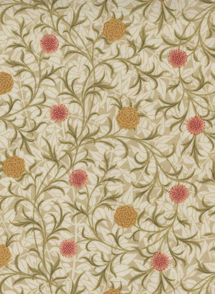 Morris Manor Scroll Floral By Barbara Brackman For Moda Porcelain