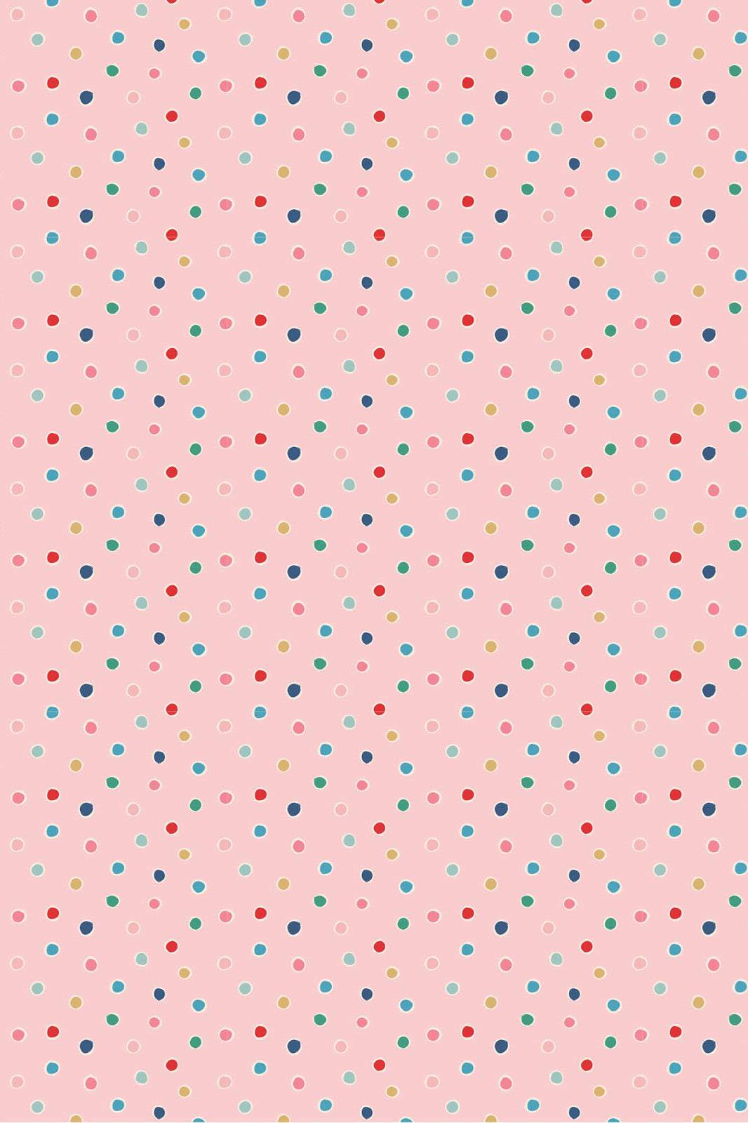 Oh What Fun Snow Dots By Poppie Cotton Pink / Multi