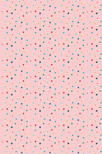 Oh What Fun Snow Dots By Poppie Cotton Pink / Multi