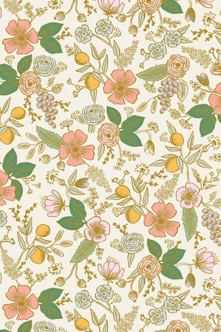 Orchard Colette By Rifle Paper Co. For Cotton + Steel Fabrics Cream / Metallic