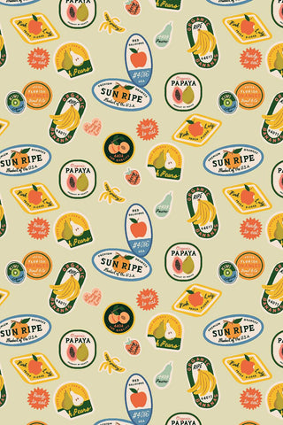 Orchard Fruit Stickers By Rifle Paper Co. For Cotton + Steel Fabrics Cream / Multi