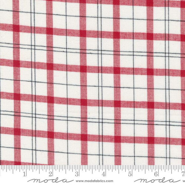 Panache Wovens Plaid By Pieces To Treasure For Moda White / Red / Black